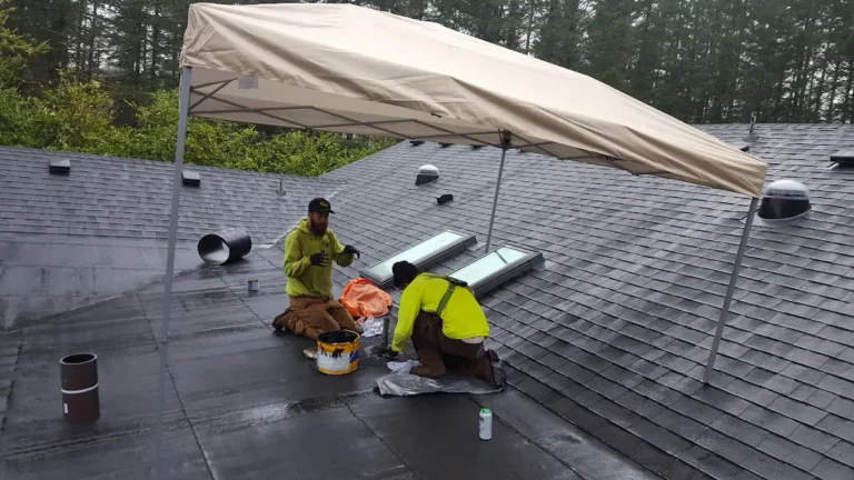 Professional expert preparing for roof repair in Portland