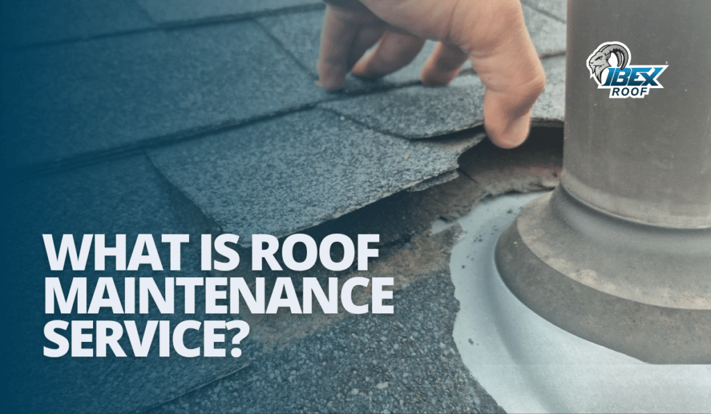 Hand lifting damaged asphalt shingles near a roof vent pipe, showing need for roof maintenance service and repair.